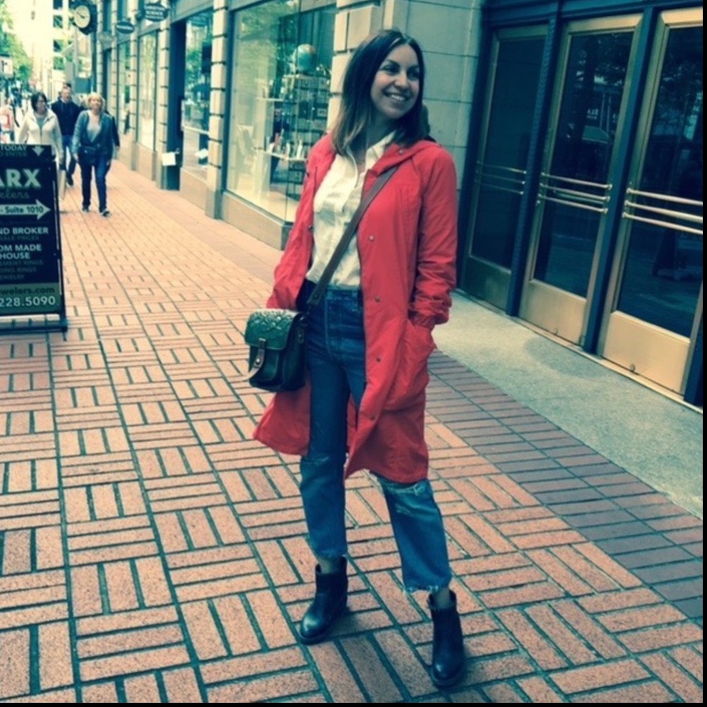 Eileen Fisher Red Anorak Coat